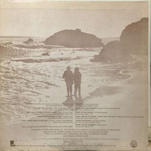 Roger Williams (2) : Summer Of '42 (The Summer Knows) (LP, Album)