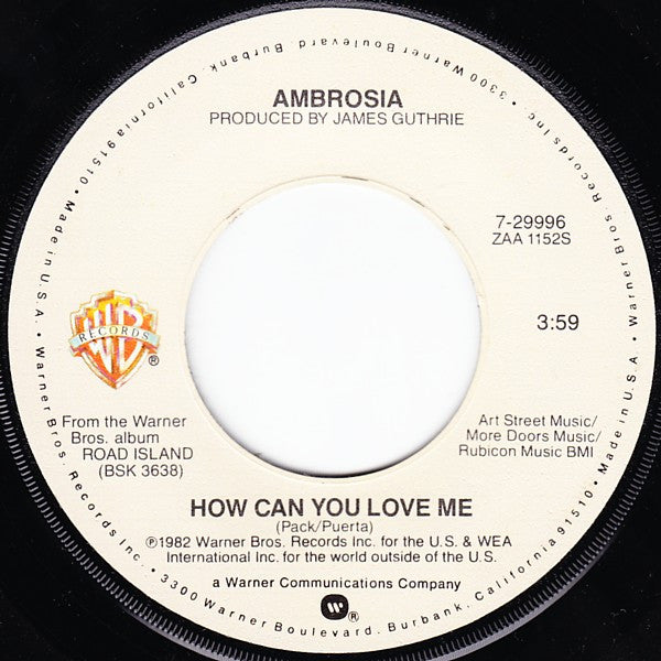 Ambrosia (2) : How Can You Love Me (7", Single, Win)