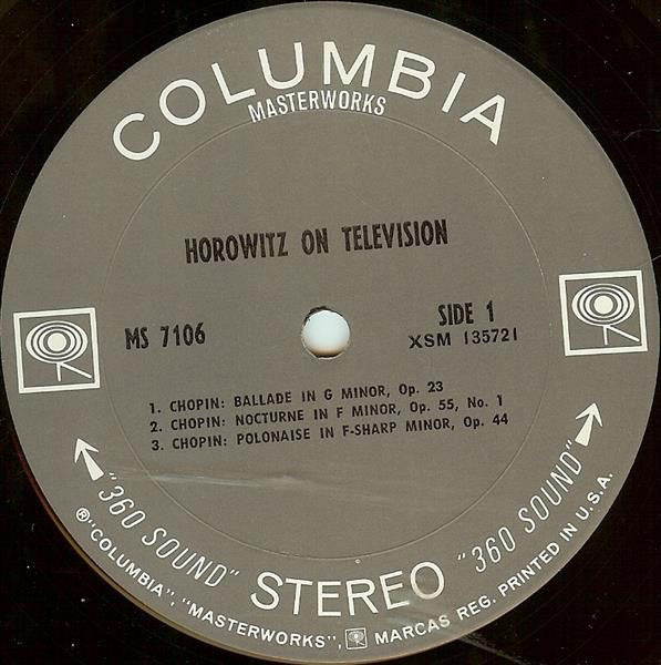 Horowitz* : Horowitz On Television (LP, Album)