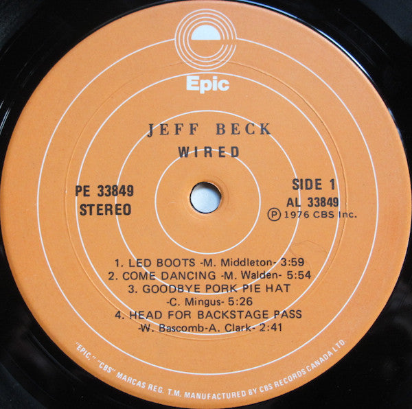 Jeff Beck : Wired (LP, Album)