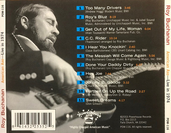 Roy Buchanan : American Axe- Live In 1974 (CD)