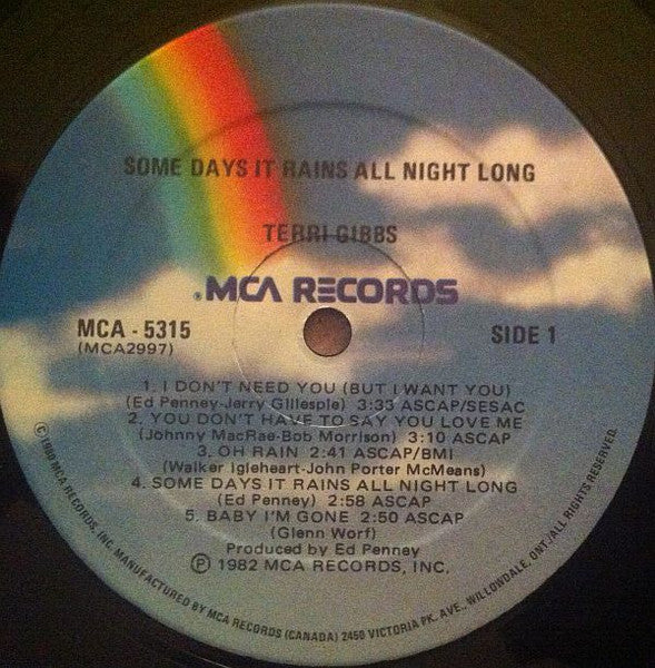 Terri Gibbs : Some Days It Rains All Night Long (LP, Album)