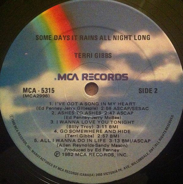 Terri Gibbs : Some Days It Rains All Night Long (LP, Album)