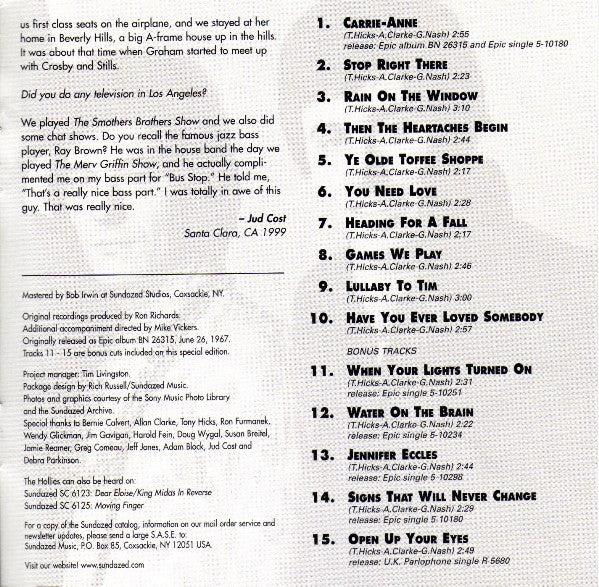 The Hollies : Evolution (CD, Album, Mono, RE)