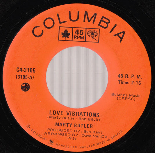 Marty Butler : Love Vibrations (7")