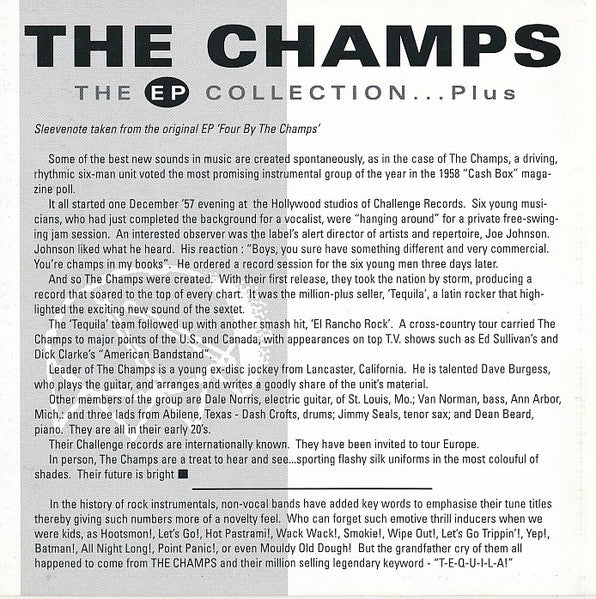 The Champs : The EP Collection... Plus (CD, Comp)