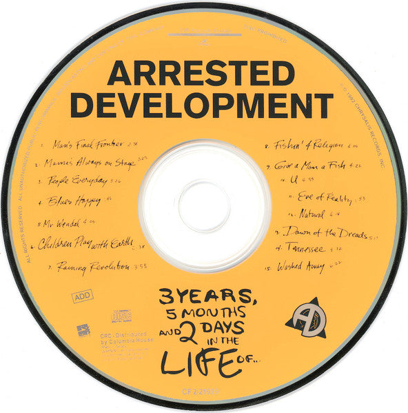 Arrested Development : 3 Years, 5 Months & 2 Days In The Life Of... (CD, Album, Club)