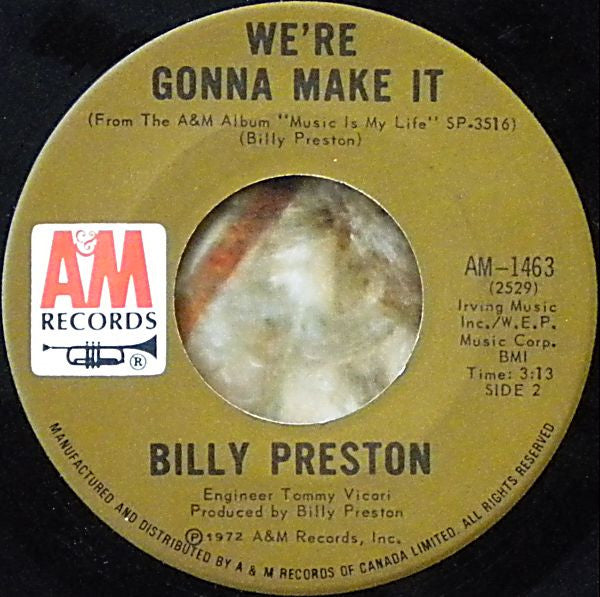 Billy Preston : Space Race  (7", Single)