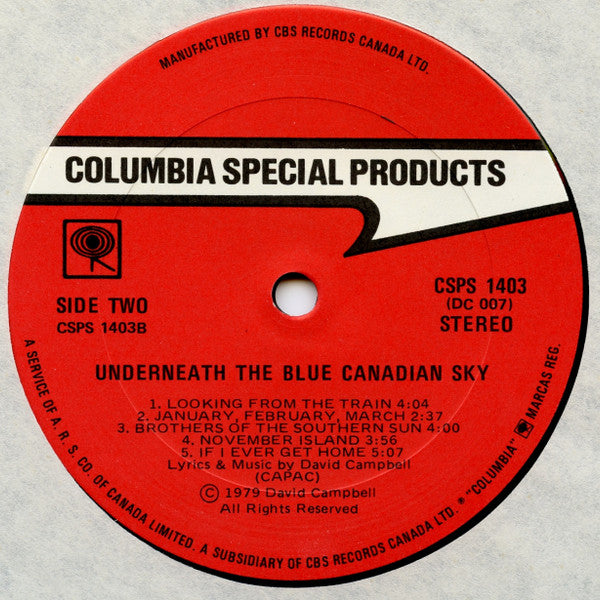 David Campbell (11) : Underneath The Blue Canadian Sky (LP, Album)