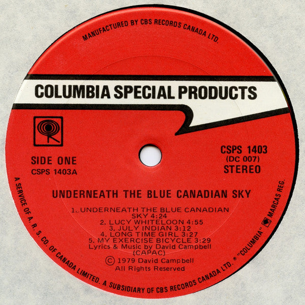 David Campbell (11) : Underneath The Blue Canadian Sky (LP, Album)