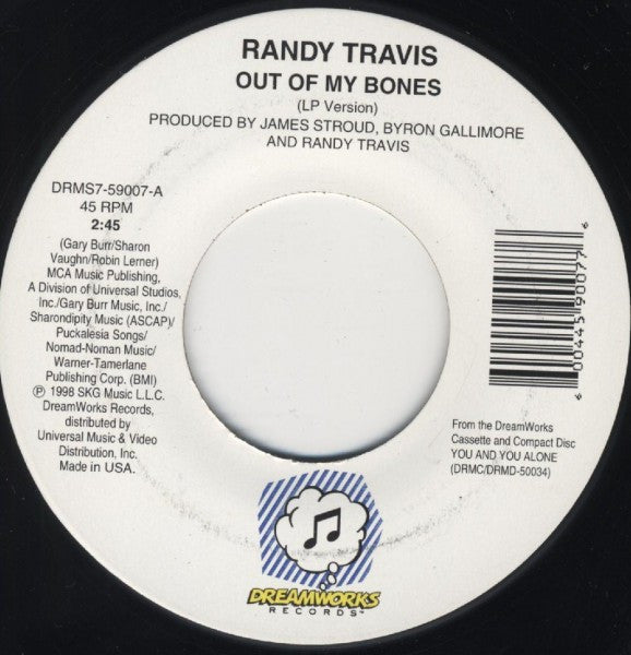 Randy Travis : Out Of My Bones (7", Single)