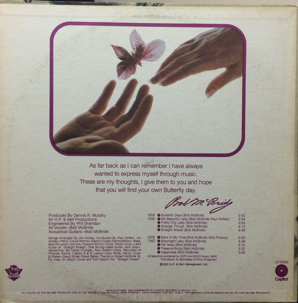 Bob McBride : Butterfly Days (LP, Album)