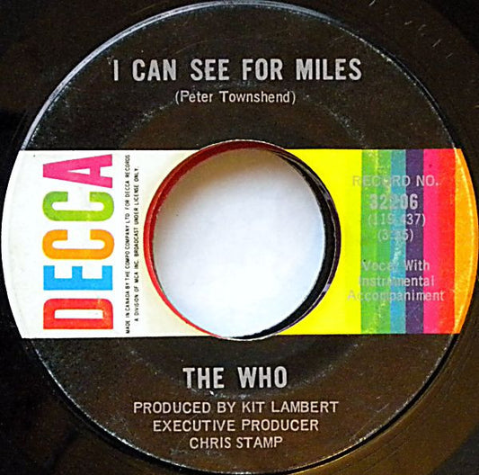 The Who : I Can See For Miles  (7", Single)