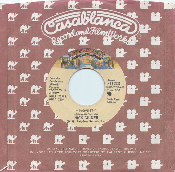 Nick Gilder : Prove It (7", Single)