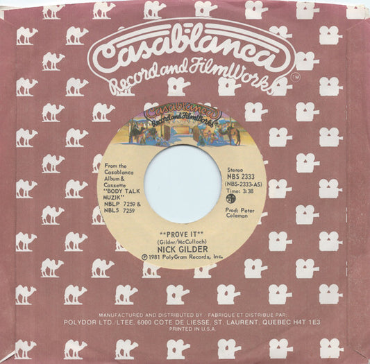 Nick Gilder : Prove It (7", Single)