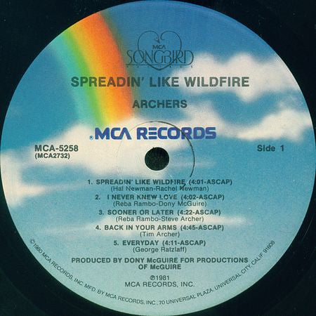 The Archers (3) : Spreadin' Like Wildfire (LP, Album)