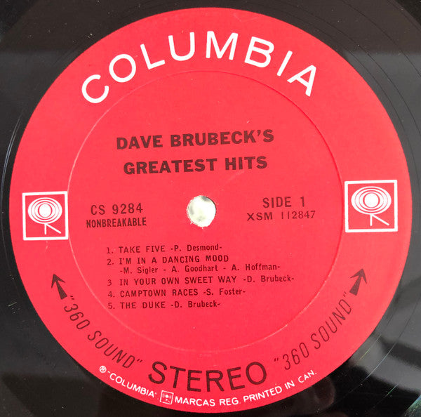 Dave Brubeck : Dave Brubeck's Greatest Hits (LP, Comp)
