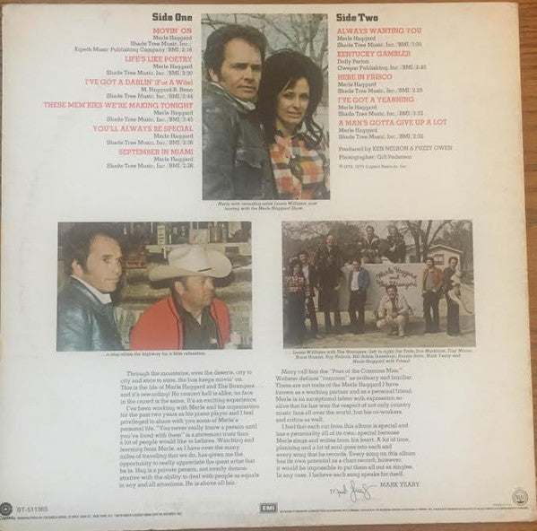 Merle Haggard And The Strangers (5) : Keep Movin' On (LP, Album, Club)