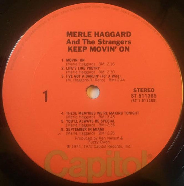 Merle Haggard And The Strangers (5) : Keep Movin' On (LP, Album, Club)