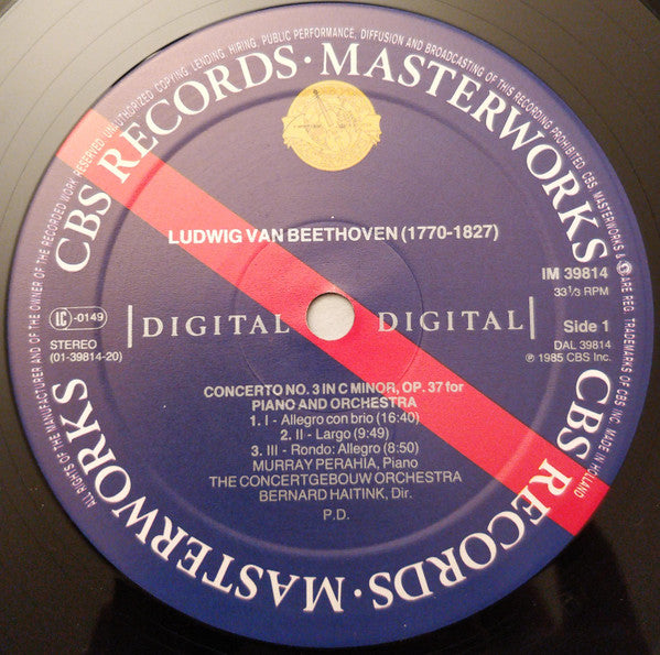 Ludwig van Beethoven - Murray Perahia, Concertgebouworkest, Bernard Haitink : Piano Concertos Nos. 3 & 4 (LP)