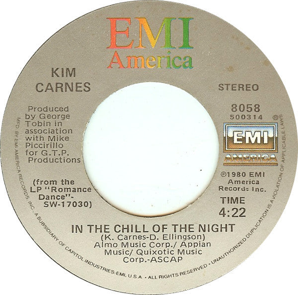 Kim Carnes : Cry Like A Baby (7", Jac)