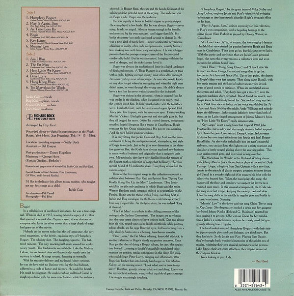 Jackie Cain & Roy Kral* : Bogie (LP)