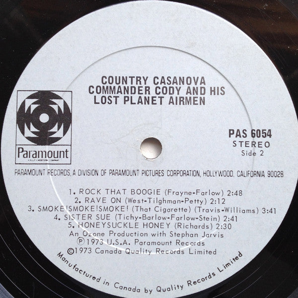 Commander Cody And His Lost Planet Airmen : Country Casanova (LP, Album)