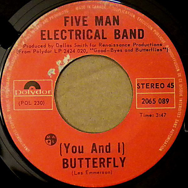Five Man Electrical Band : Absolutely Right (7", Single)