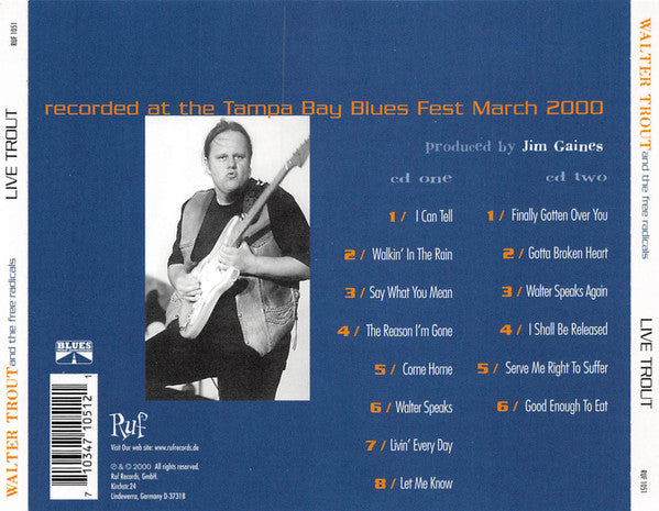 Walter Trout And The Free Radicals : Live Trout (2xCD, Album)