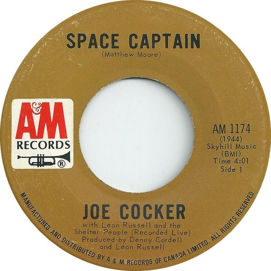 Joe Cocker With Leon Russell And The Shelter People : Space Captain / The Letter (7", Single)