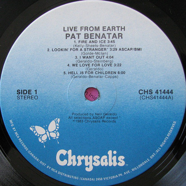 Benatar* : Live From Earth (LP, Album)