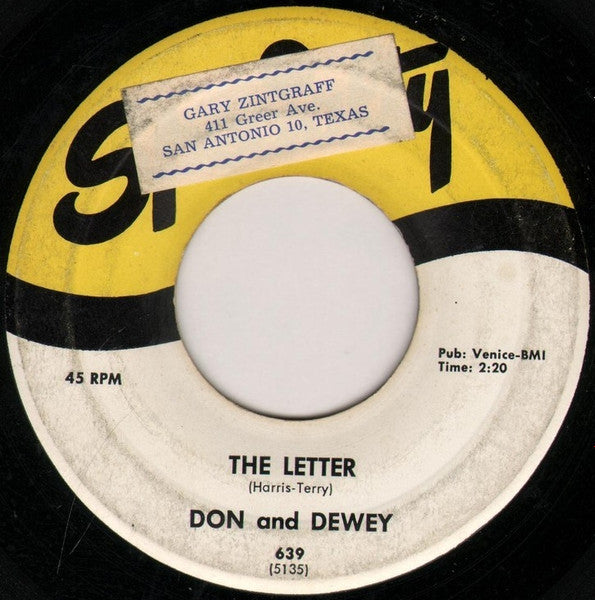 Don And Dewey* : Koko Joe / The Letter (7")