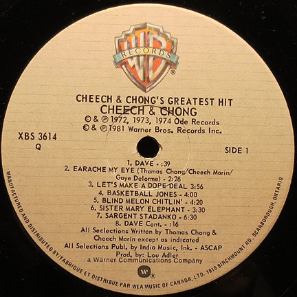 Cheech & Chong : Cheech & Chong's Greatest Hit (LP, Comp)