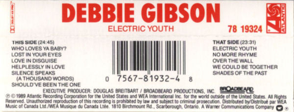 Debbie Gibson : Electric Youth (Cass, Album, Dol)