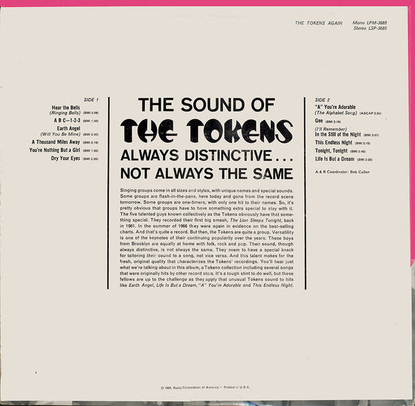 The Tokens : Again (LP, Album)