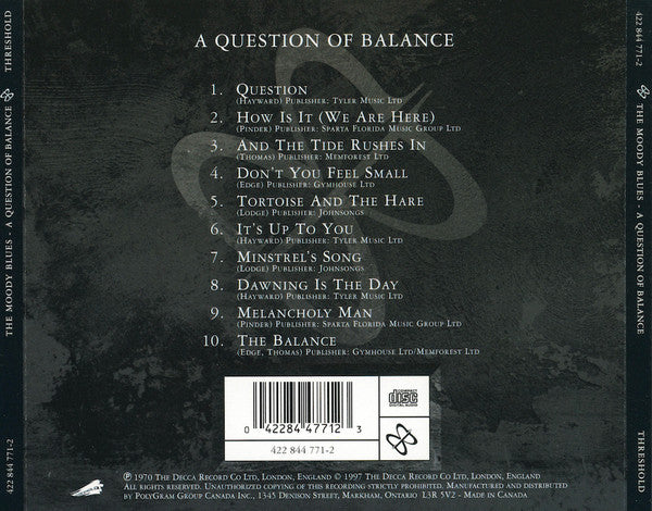 The Moody Blues : A Question Of Balance (CD, Album, RE, RM)