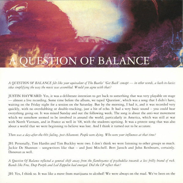 The Moody Blues : A Question Of Balance (CD, Album, RE, RM)