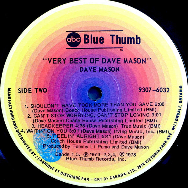 Dave Mason : Very Best Of Dave Mason (LP, Comp)