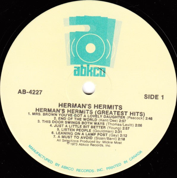 Herman's Hermits : 15 Greatest Hits (LP, Comp, RE)