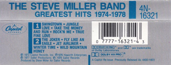 Steve Miller Band : Greatest Hits 1974-78 (Cass, Comp, RE)