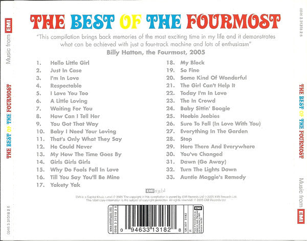 The Fourmost : The Best Of The Fourmost (CD, Comp)