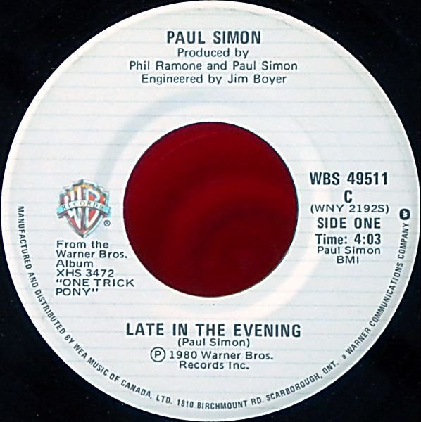Paul Simon : Late In The Evening (7")