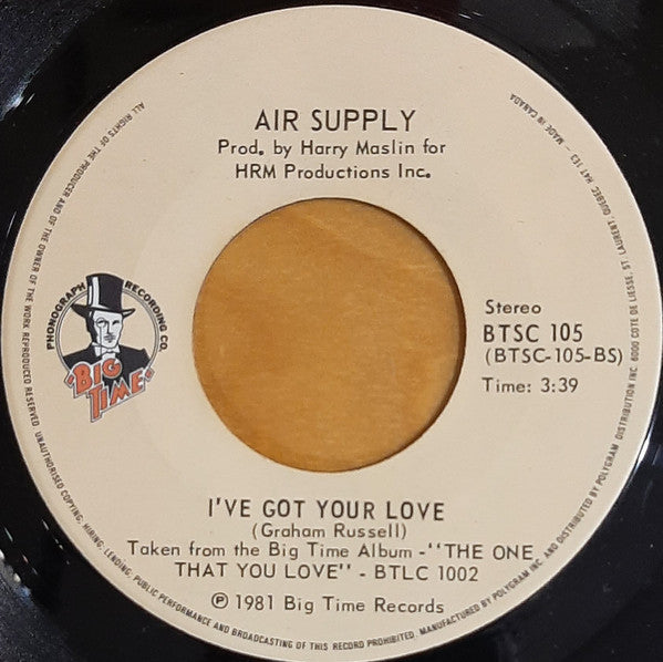 Air Supply : Here I Am (Just When I Thought) (7")