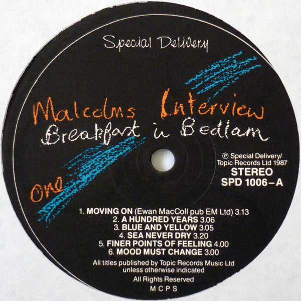 Malcolm's Interview : Breakfast In Bedlam (LP, Album)