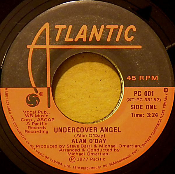 Alan O'Day : Undercover Angel / Just You (7", Single)