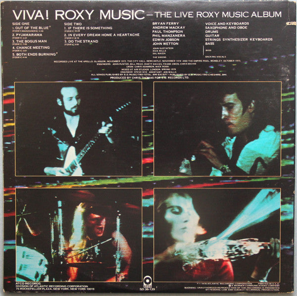 Roxy Music : Viva! The Live Roxy Music Album (LP, Album, PR )