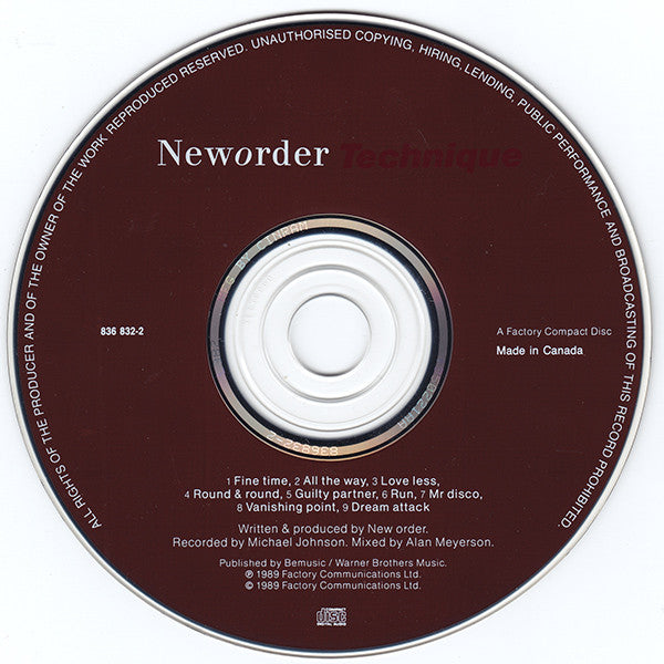 New Order : Technique (CD, Album, RE)