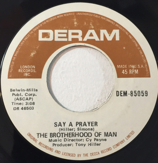 The Brotherhood Of Man* : United We Stand (7", Single, Styrene, Ter)