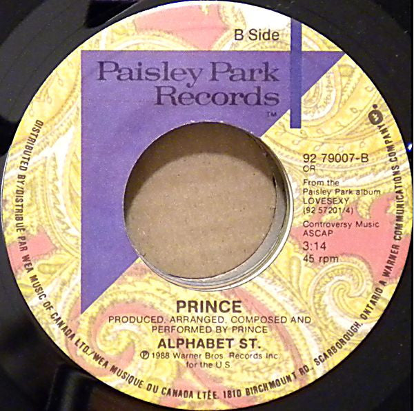 Prince : Alphabet St. (7", Single)