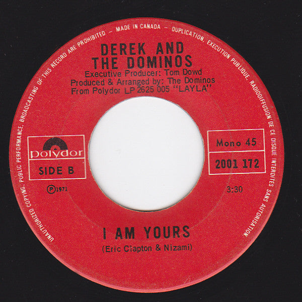Derek & The Dominos : Layla (7", Single, Mono)